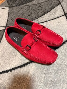 Sio Red Suede Men’s Slip-On Bit Loafers